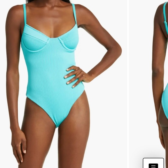 Kulani Kinis Ribbed Underwire One-Piece Swimsuit